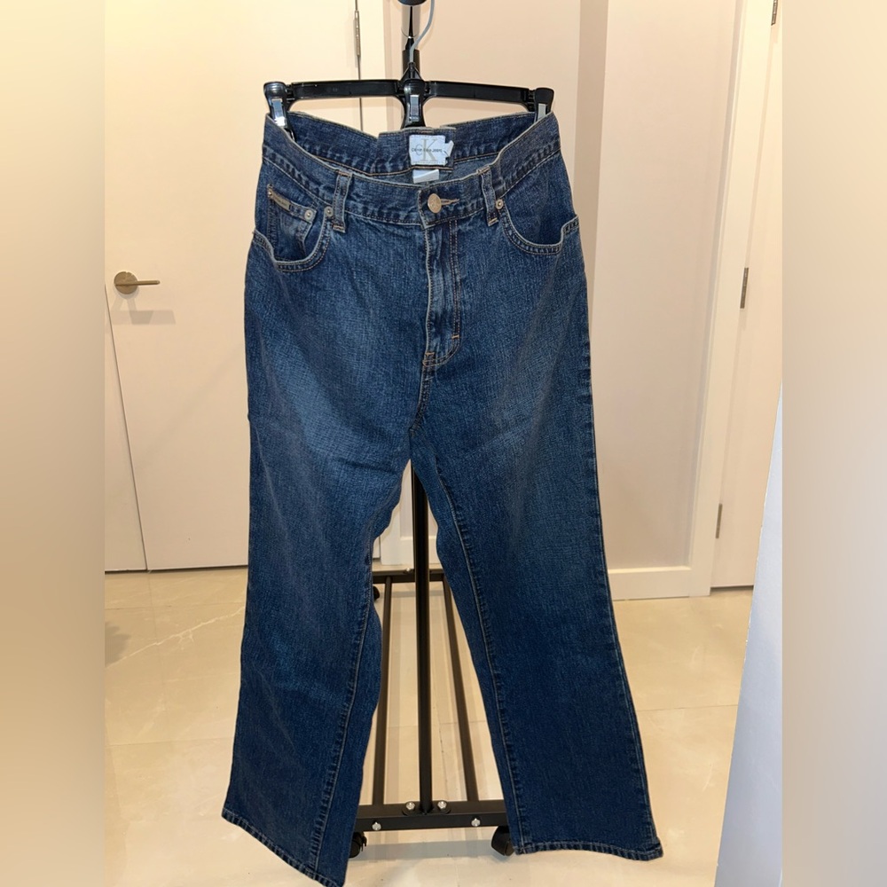 Calvin Klein Medium Straight Leg Denim Blue Jeans